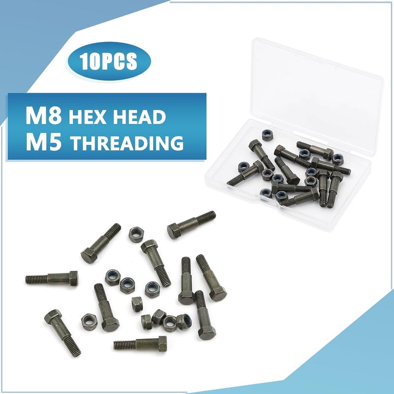 Minho Motorcycle Handlebar Lever Pivot Bolt in Low Carbon Steel Material,M8 Hex Head,M5 Threading,Overall Lenght 24mm,for Handlebar Brake Lever,Pack of 5 - Image 2